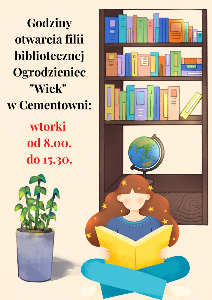 Zdjęcie: Godziny otwarcia filii bibliotecznej Ogrodzieniec ...
