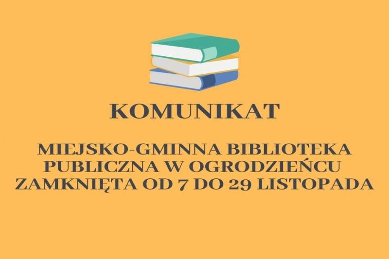 Zdjęcie: Komunikat - zamknięcie biblioteki dla czytelników od ...