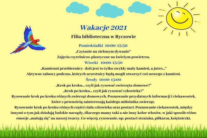 Zdjęcie: Wakacje 2021- Filia biblioteczna w Ryczowie